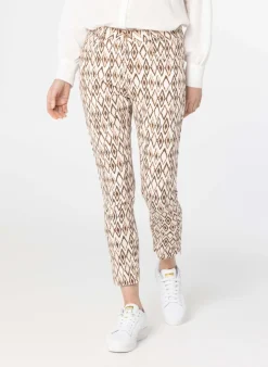 Beige Broek Met Print