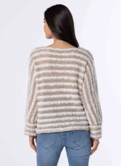 Beige Gestreepte Trui