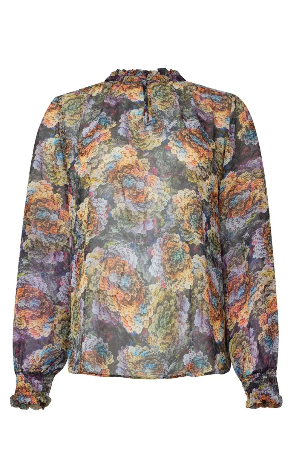 Blouse Met Lange Gesmokte Mouw