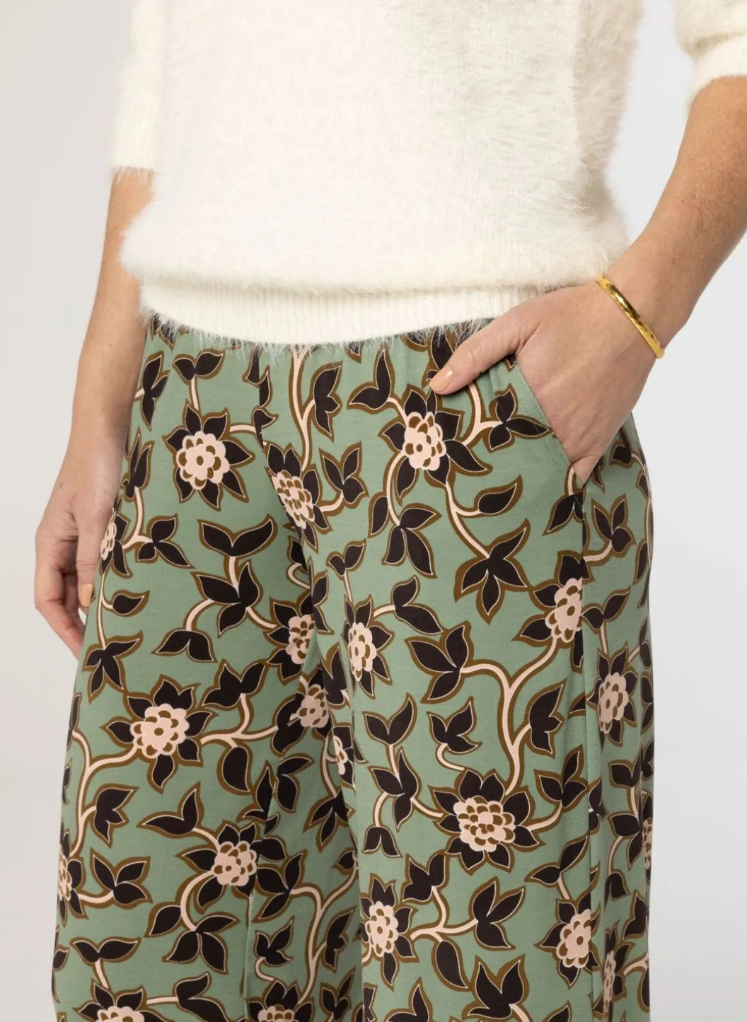 E Broek Met Botanische Print