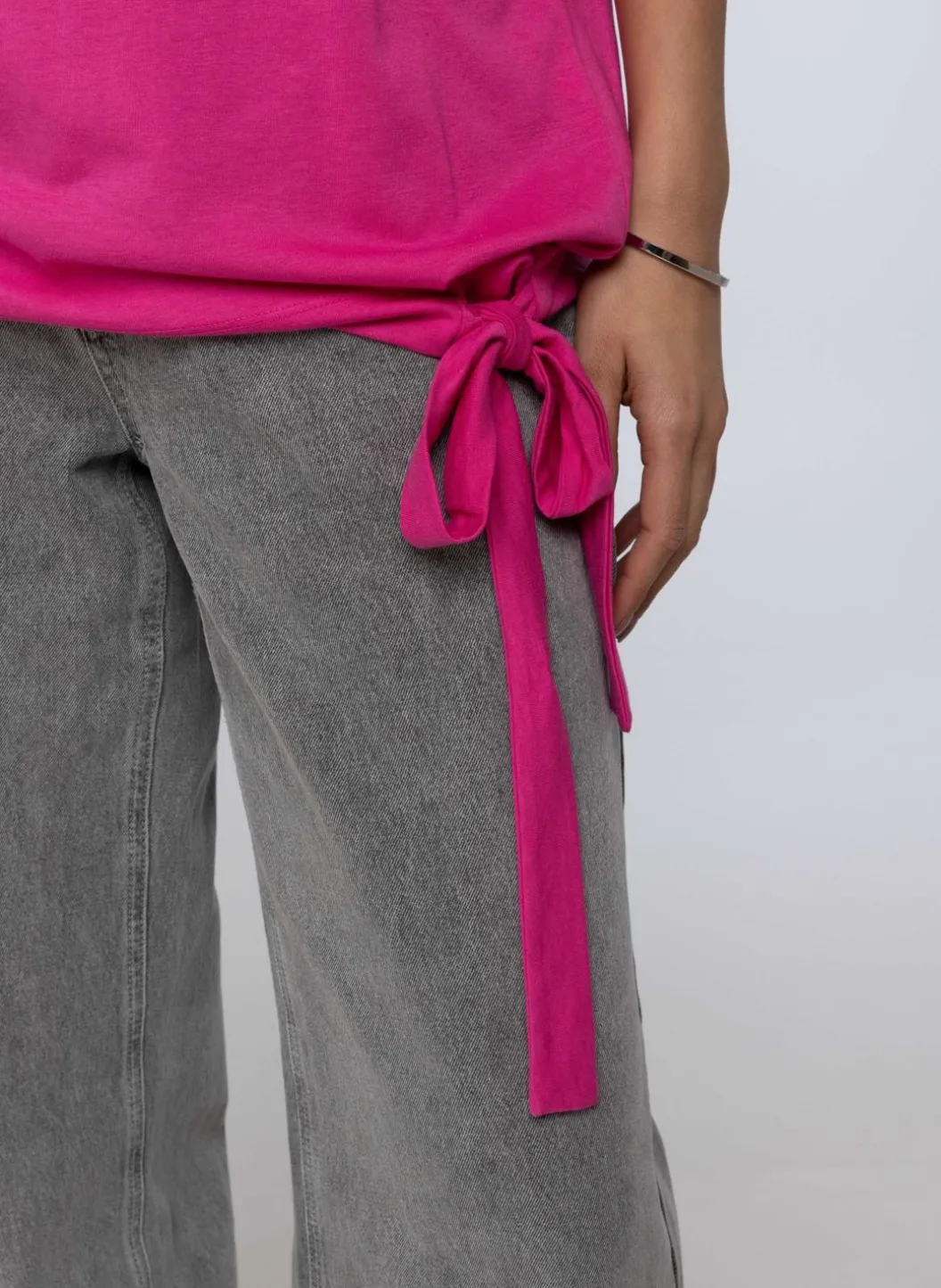 Fuchsia Shirt Met Strik