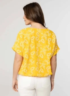 Gele Blouse Met Print