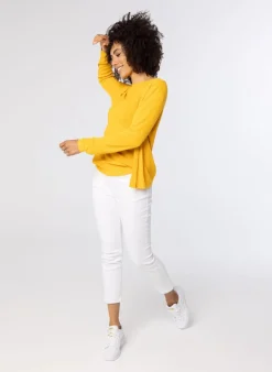 Gele Fijngebreide Trui