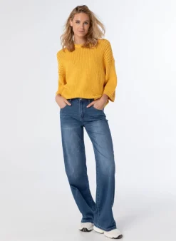 Gele Grof Gebreide Trui