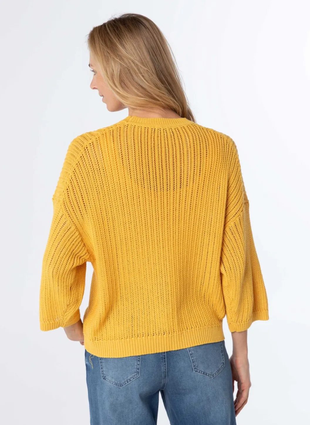 Gele Grof Gebreide Trui