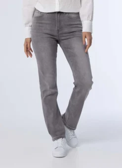 Grijze Denim Broek Van Katoenmix