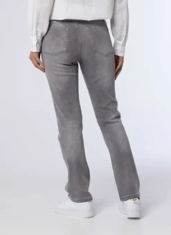 Grijze Denim Broek Van Katoenmix