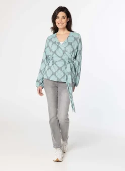 Groen Grijze Overslag Trui