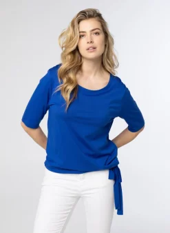 Kobalt Shirt Met Strik