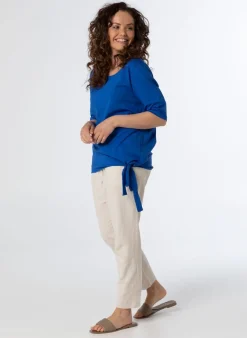 Kobalt Shirt Met Strik