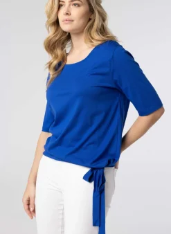 Kobalt Shirt Met Strik