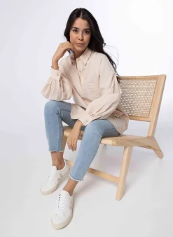 Lange Blouse Met Pofmouwen