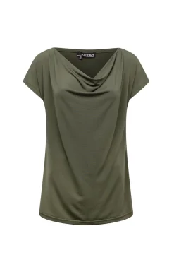 Leger Shirt Met Gedrapeerde Hals