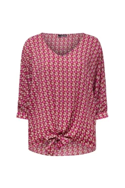 Meerkleurige Blouse Met Strik