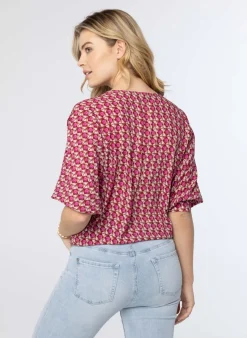 Meerkleurige Blouse Met Strik