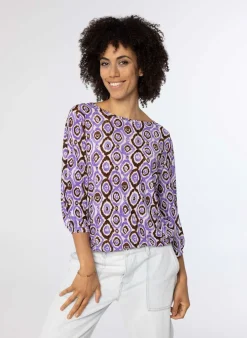 Paars Shirt Met Grafische Print