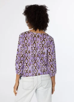 Paars Shirt Met Grafische Print