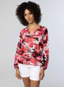 Rode Blouse Met Print