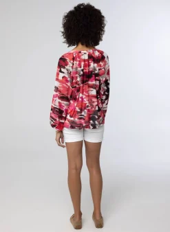 Rode Blouse Met Print
