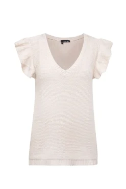 Zandkleurige Gebreide Trui