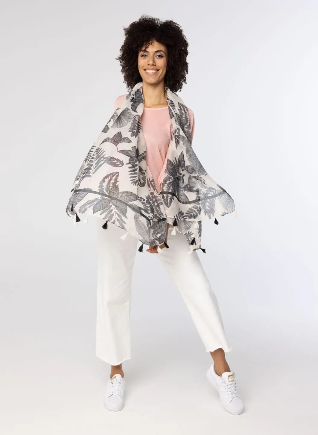 Zwart Sjaal Met Tassels