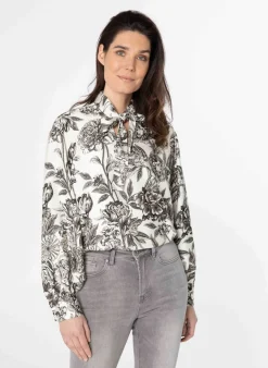 Zwarte Blouse Met Strikdetail