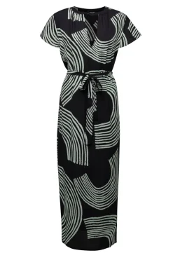 Zwarte Jurk Met E Print