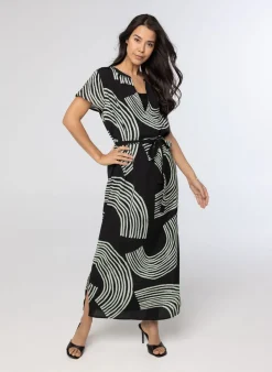 Zwarte Jurk Met E Print