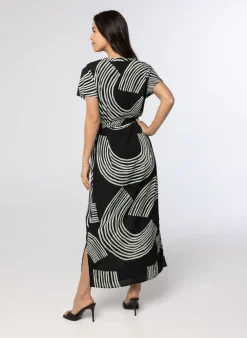 Zwarte Jurk Met E Print